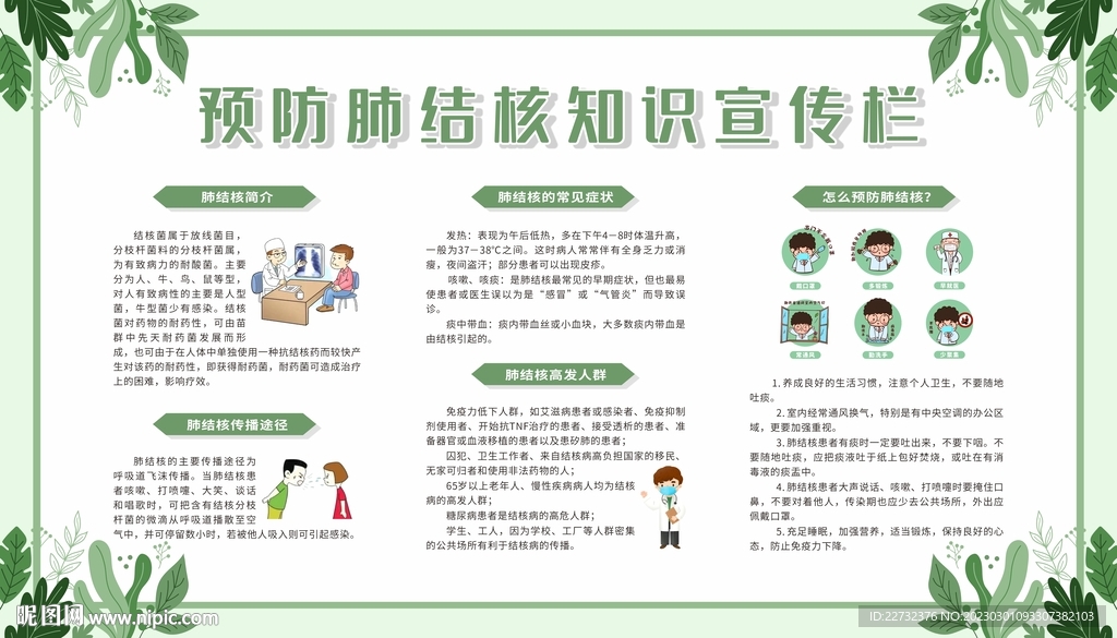 防治肺结核健康教育宣传栏