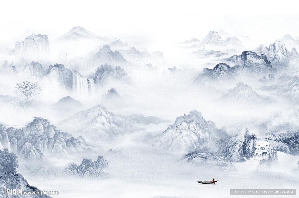 简约山水背景墙