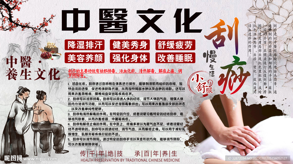 中医文化刮痧工装墙