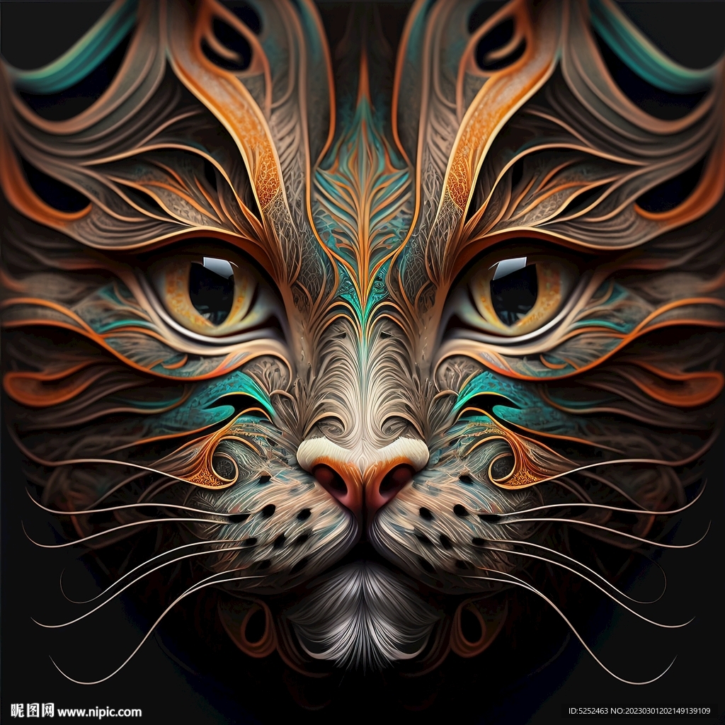 艺术猫脸造型