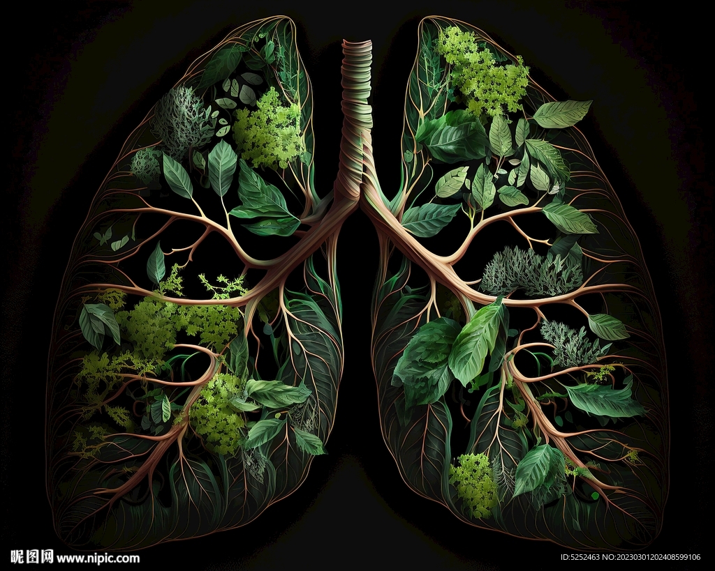 树叶组成的肺