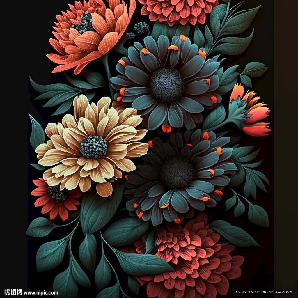 牡丹花装饰画