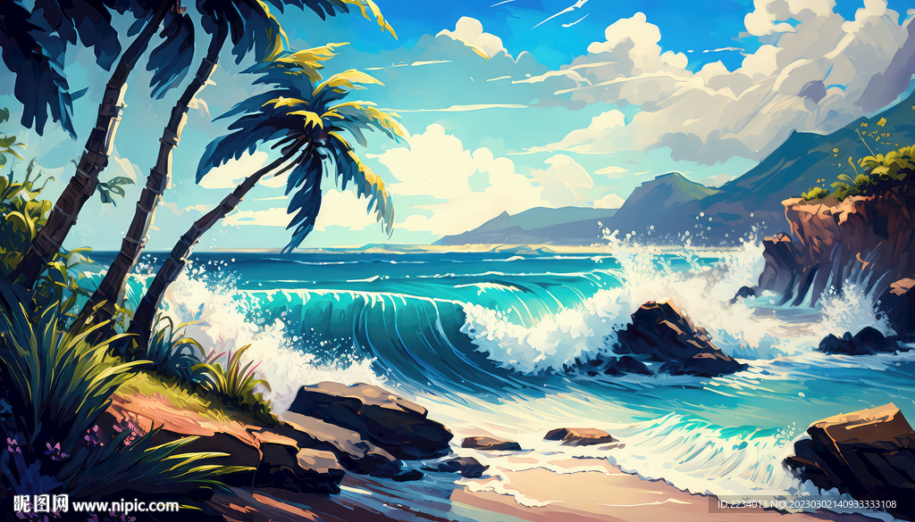 沙滩海浪