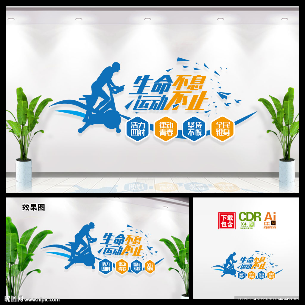 健身运动文化墙图片
