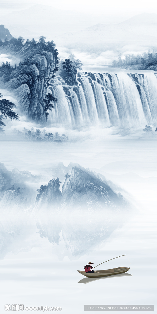 现代 中式山水玄关 TIF分层