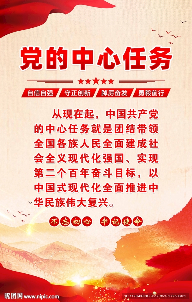 党的中心任务海报