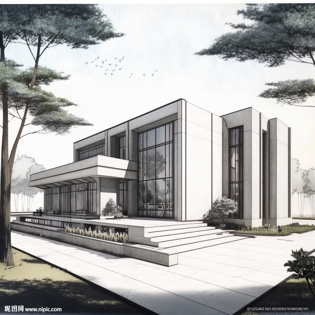 手绘建筑效果图