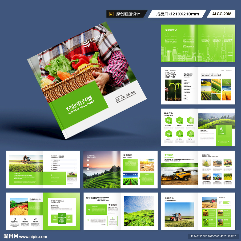 方形农业科技画册
