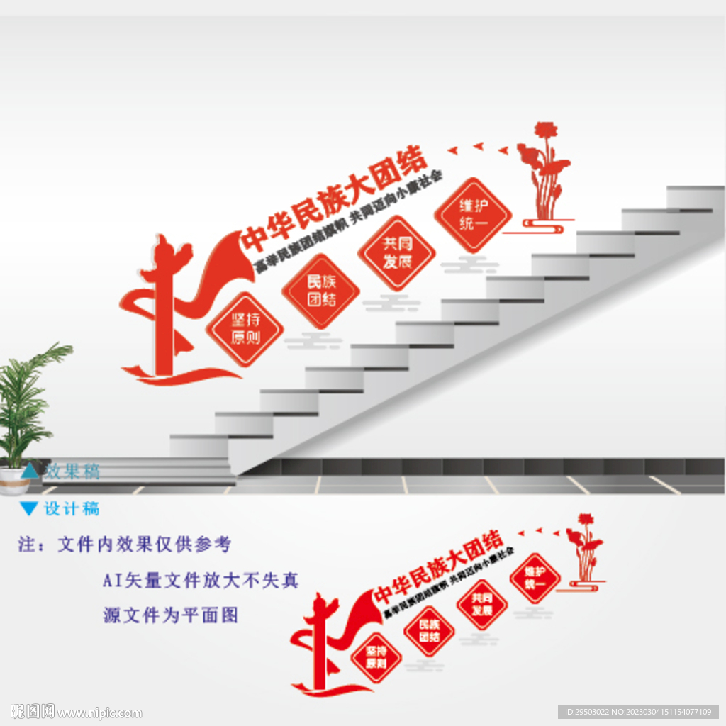 民族团结楼梯文化墙