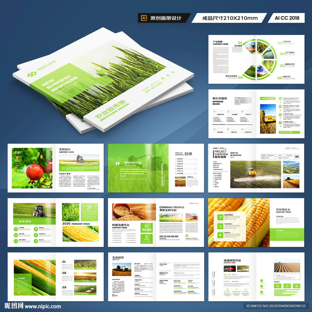 方形农业科技画册