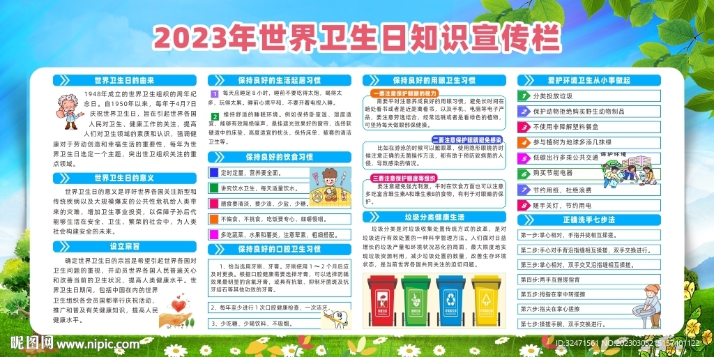 2023年世界卫生日知识宣传栏