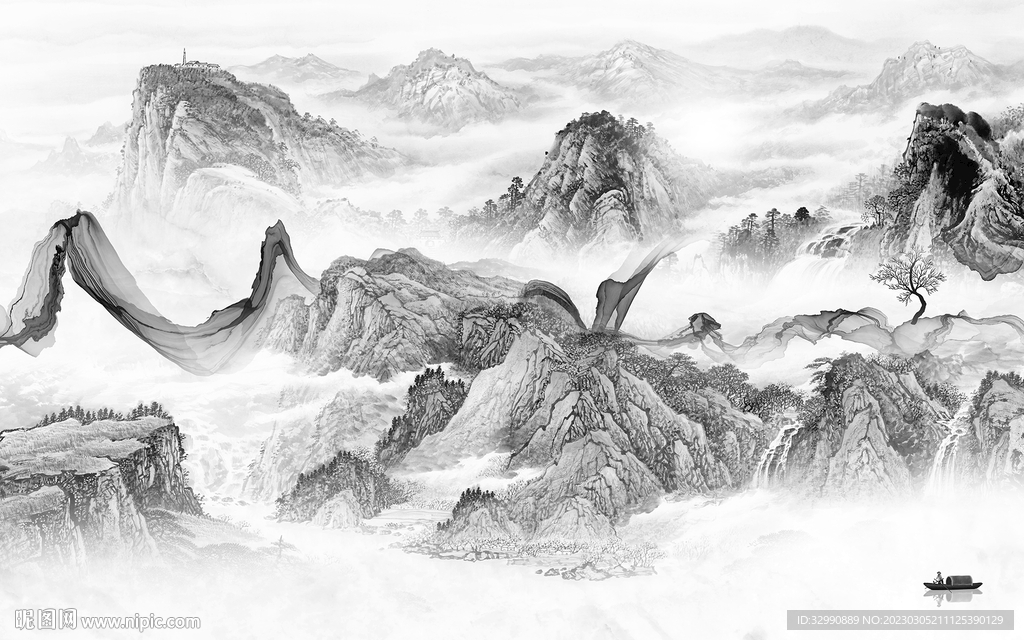 高档 热门大气山水 Tif分层