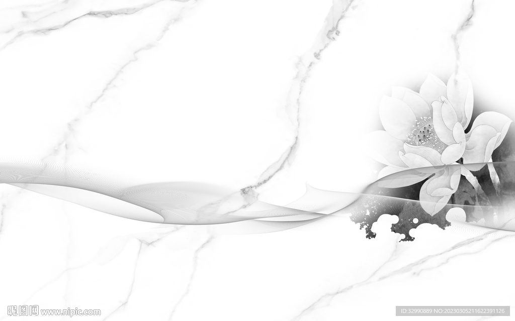 荷花 高清新无框画 Tif分层