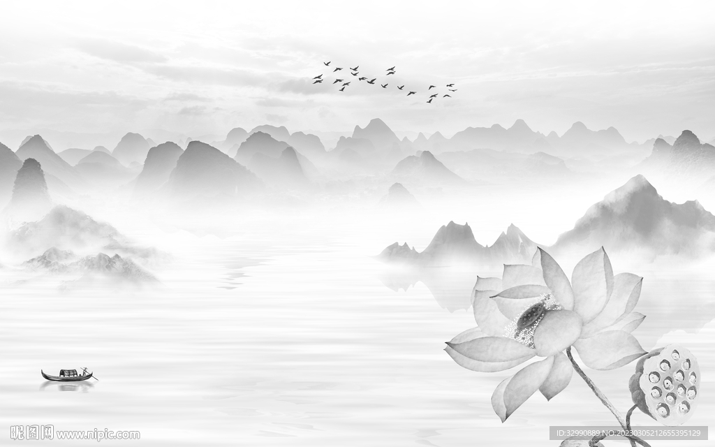 客厅 高端人气山水 Tif分层