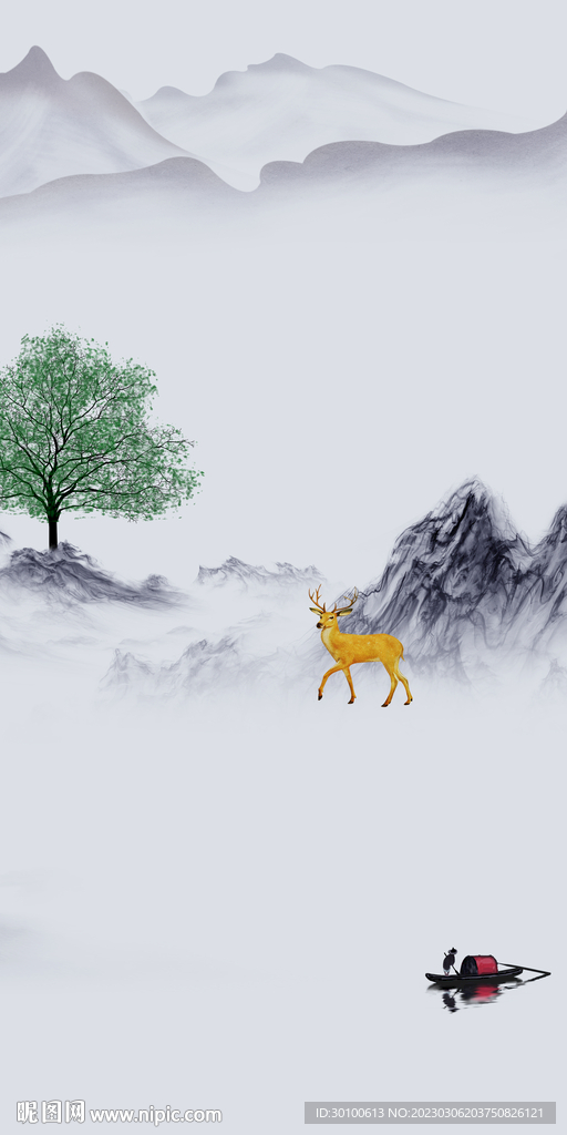 山水 人气高雅玄关 TiF分层