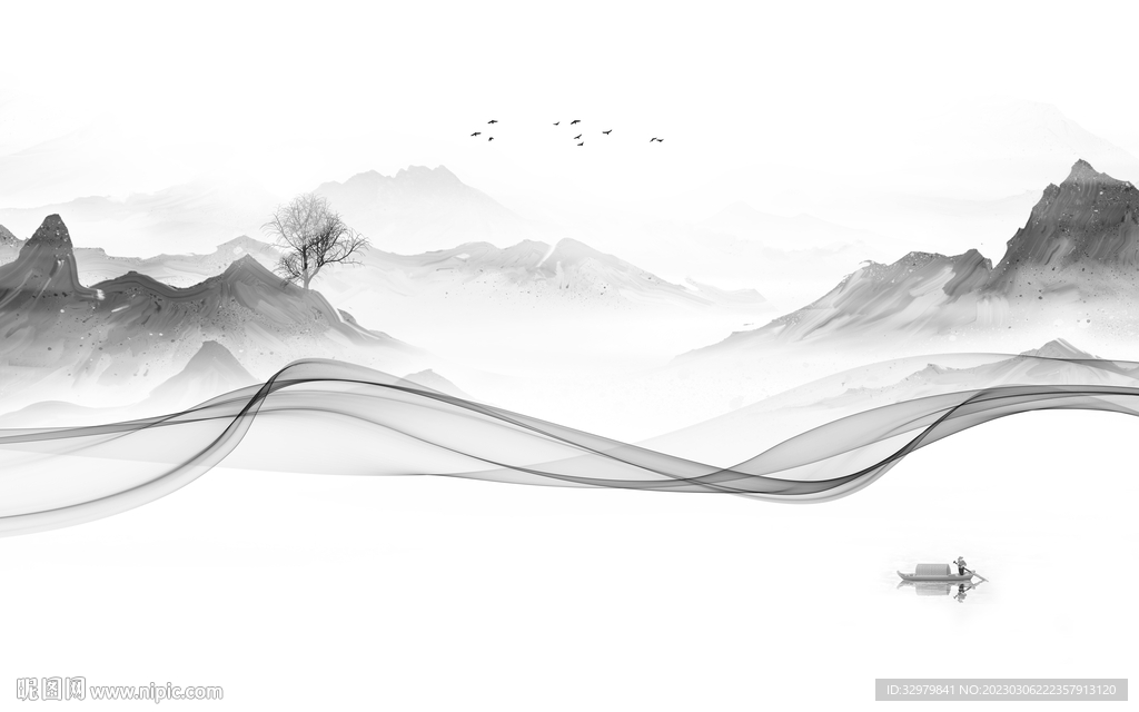 高档 中式简意山水 tiF分层