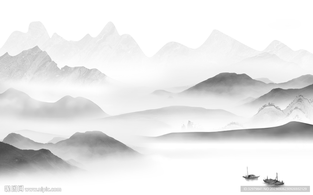 电视 高雅极简山水 tif分层