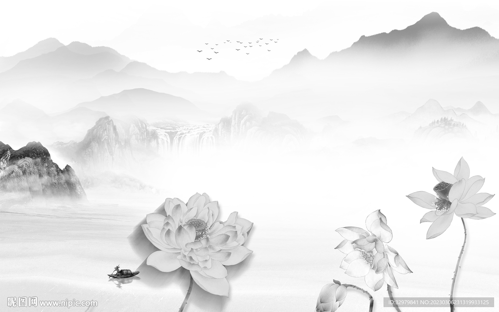 最新 高雅极简山水 tif分层