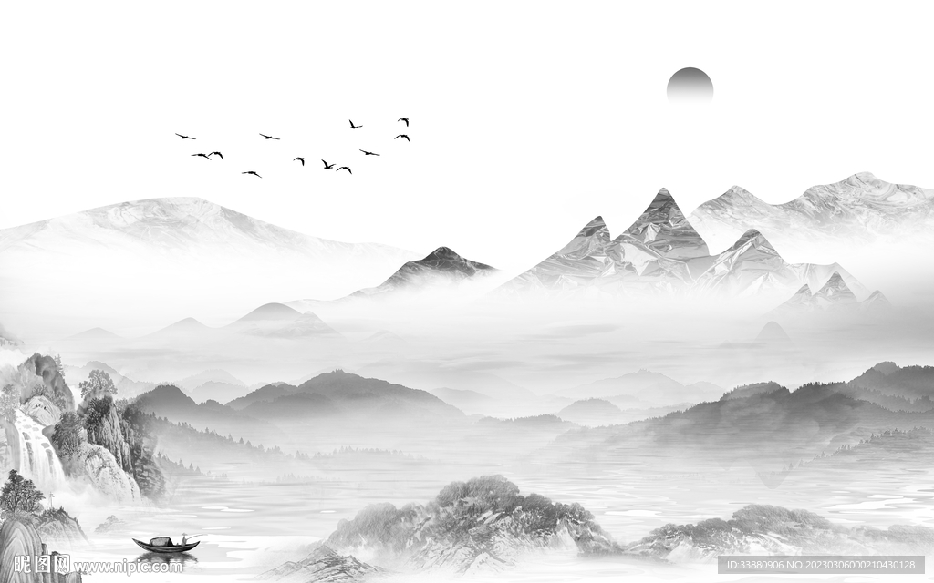 高档 意境高端山水 tif分层