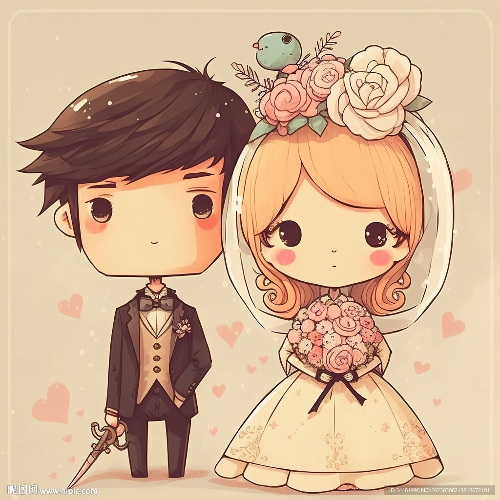 婚礼卡通图