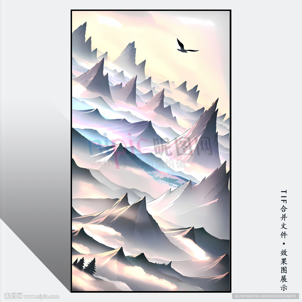 风景油画山水画