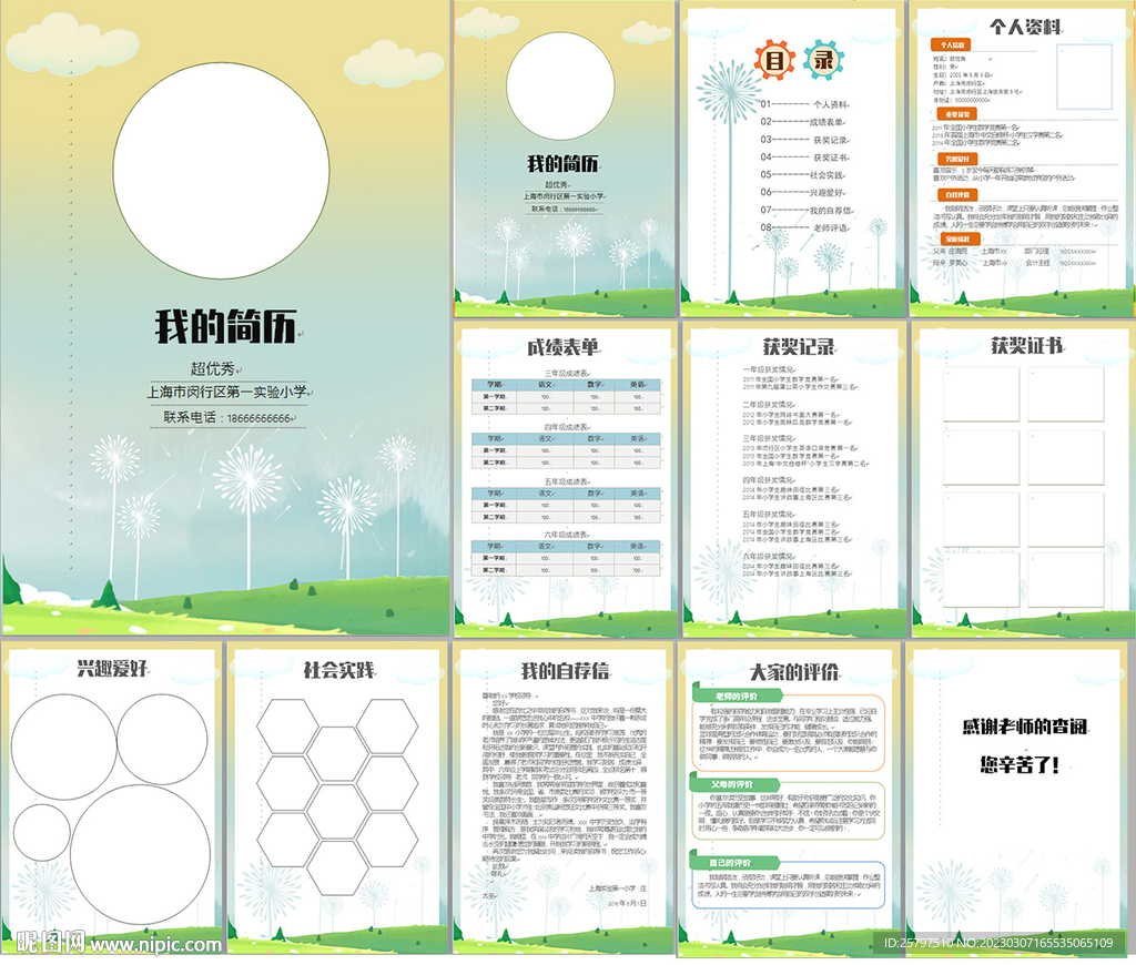 小升初简历WORD模板