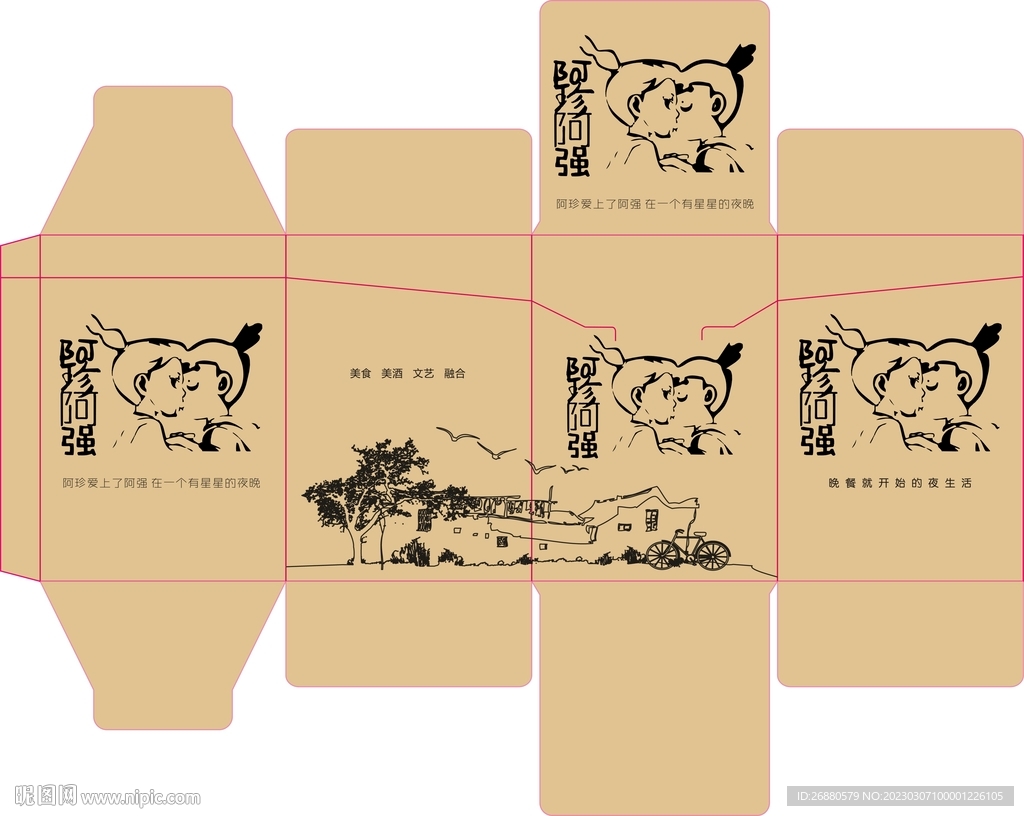 阿玲阿强包装展开图