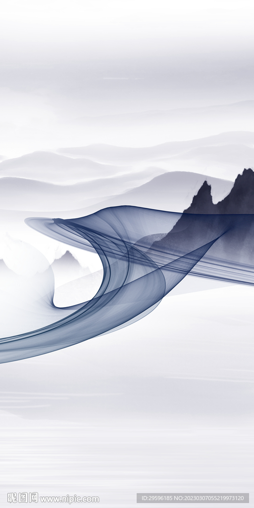 高档 新式简约山水 Tif分层