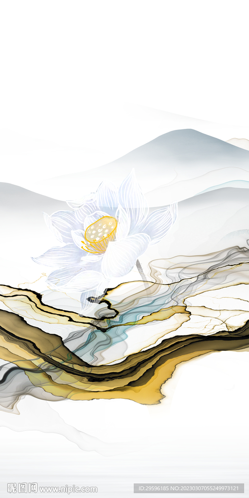 最 新式简约山水 Tif分层