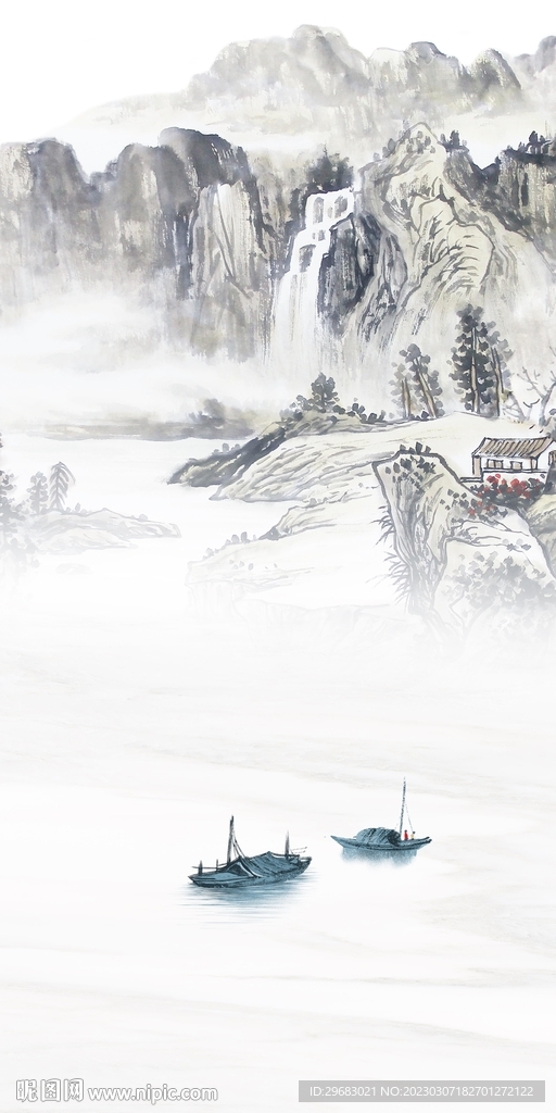 国风 简意山水玄关 tIF分层