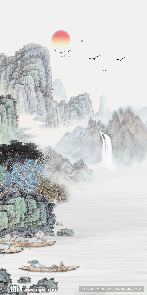 古风 简意山水玄关 tIF分层