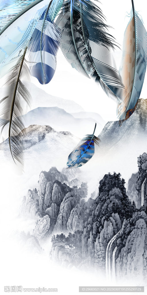 新品 新款简意山水 tIf分层