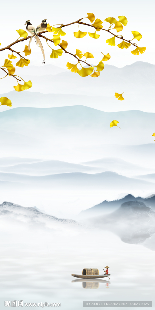 热门 玄关简意山水 tIf分层