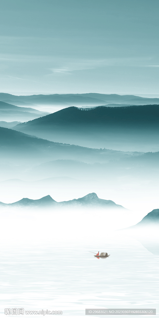 意境 玄关简意山水 tIf分层