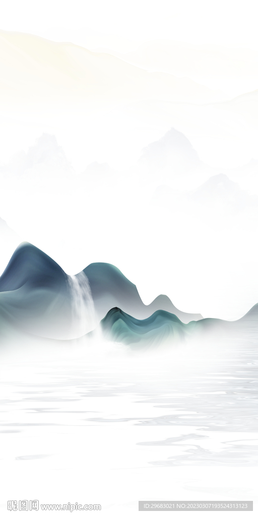 简约 玄关简意山水 tIf分层