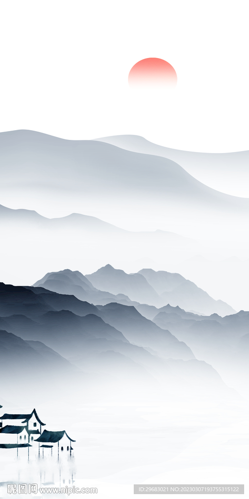 大气 玄关简意山水 tIf分层