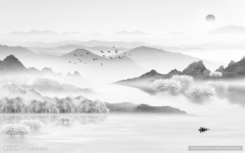 高雅 热门简约山水 TiF分层