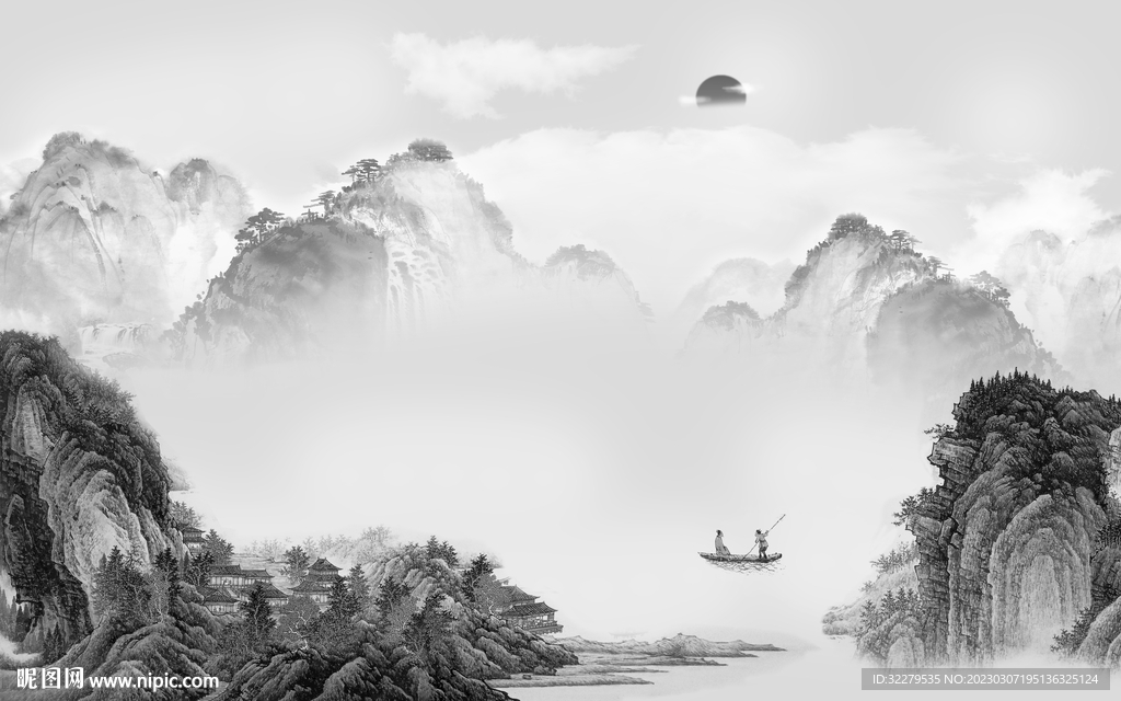 高端 热门简约山水 TiF分层