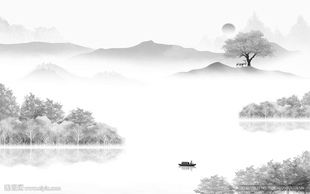 高端 热销灰色山水 TiF分层