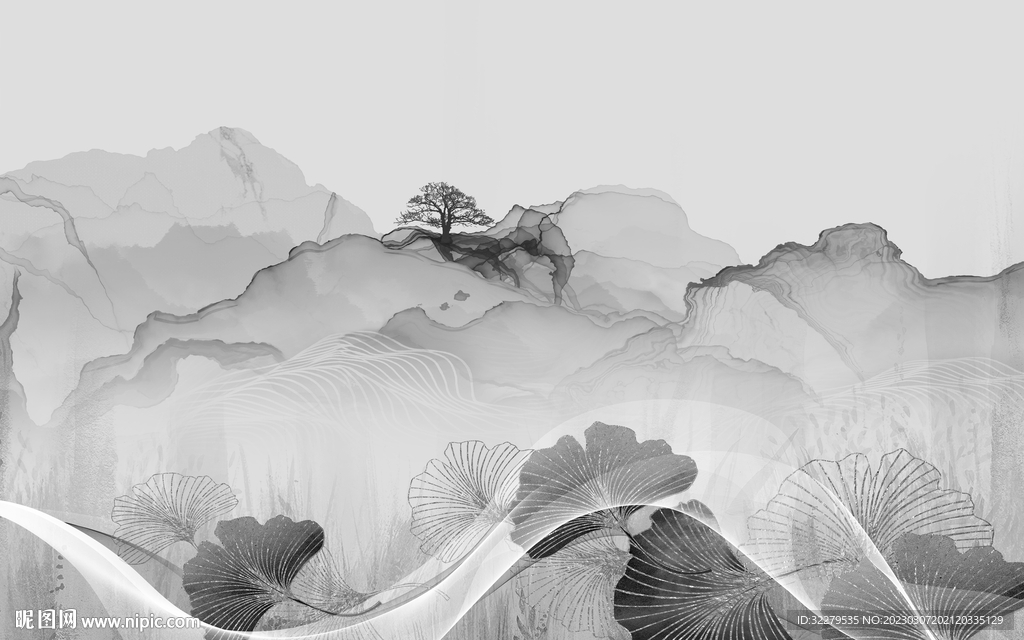 电视 热销灰色山水 TiF分层