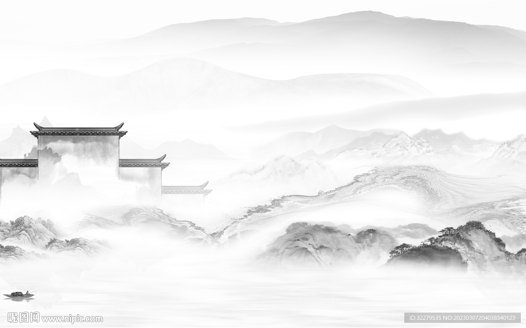 爆款 新式简约山水 TiF分层