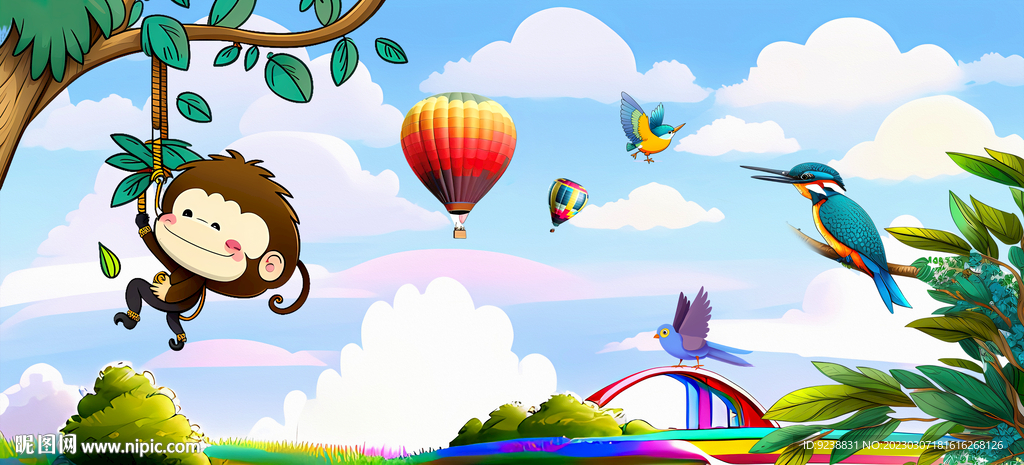 幼儿园教室墙背景