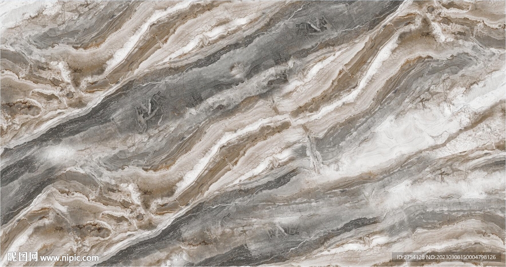 罗马金 灰色大理石纹理 岩板