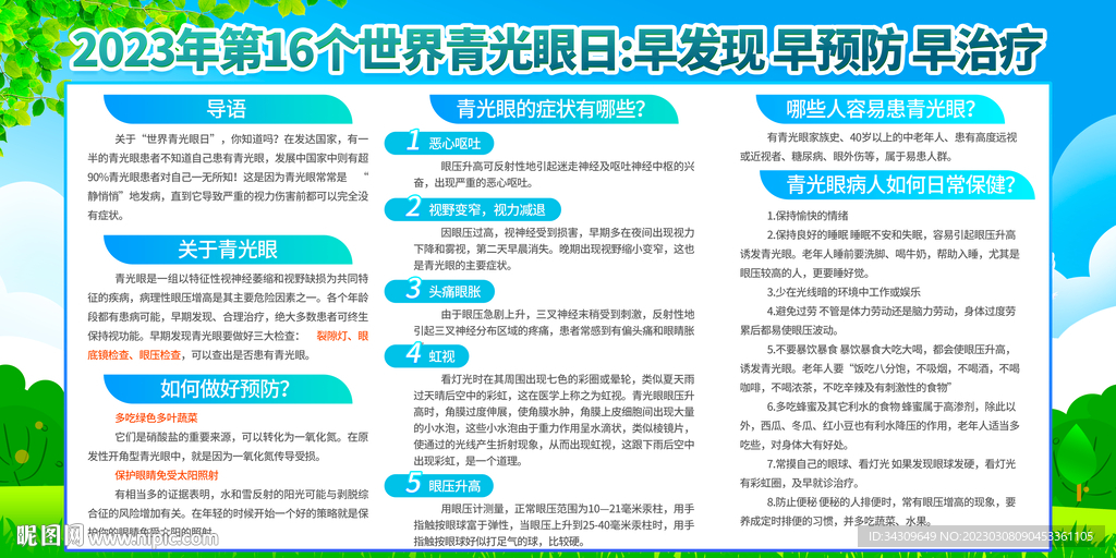 青光眼日宣传展板