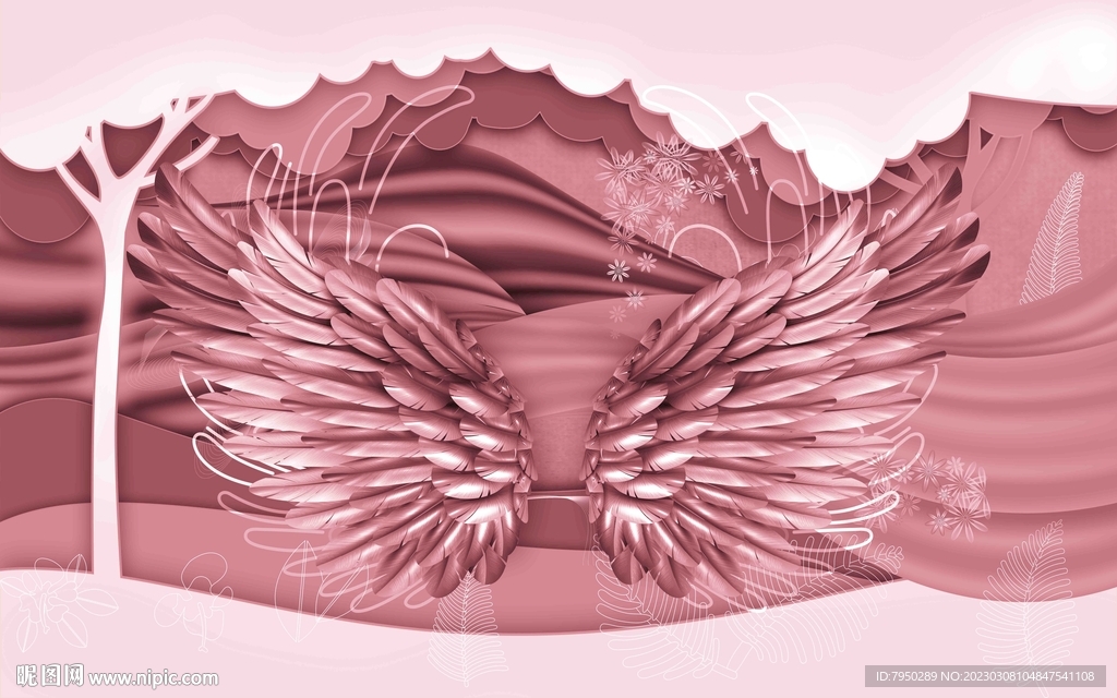 网红翅膀直播背景墙