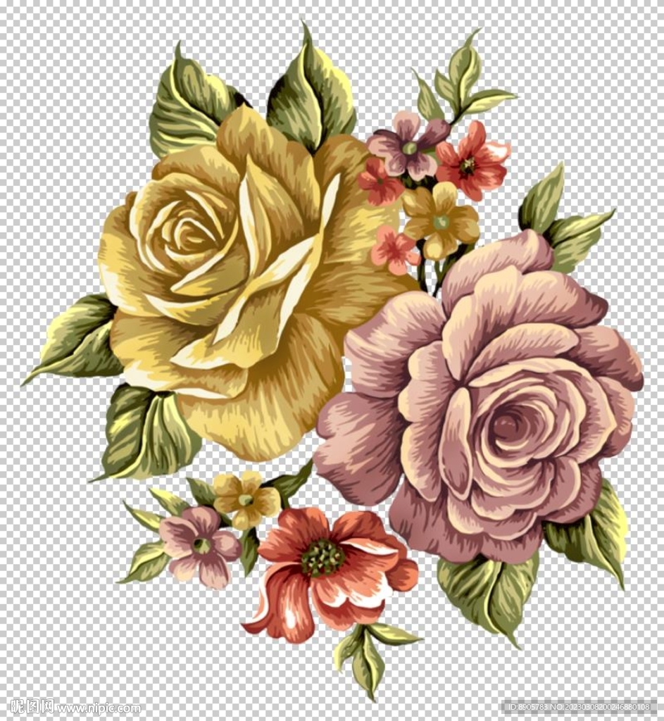手绘玫瑰花