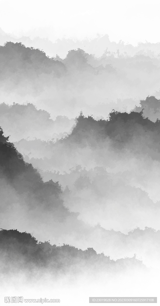 新中式玄关山水画