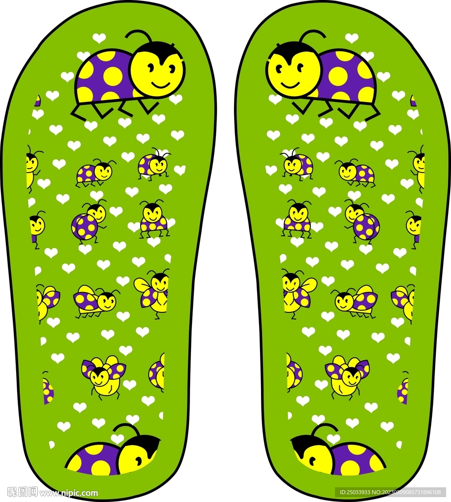 拖鞋印花矢量图