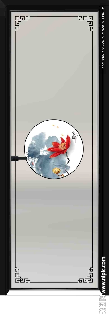 高清分层透明底平开门打印图