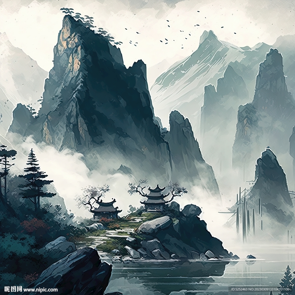 水墨山水画